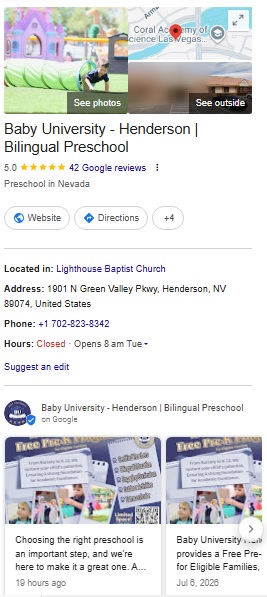 baby university USA